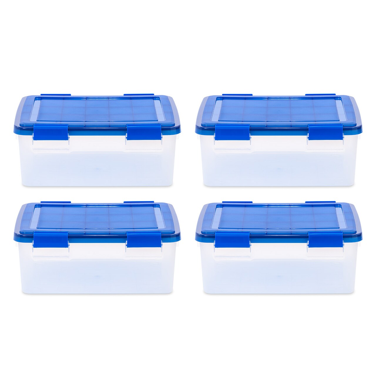 IRIS USA 4Pack 30qt WEATHERPRO Airtight Plastic Storage Bin with Lid and Seal and Secure Latching Buckles